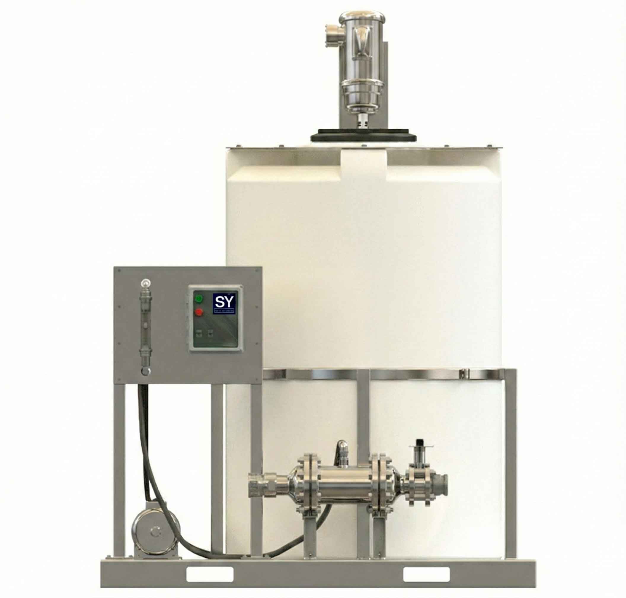 Vista frontal del panel y bombas